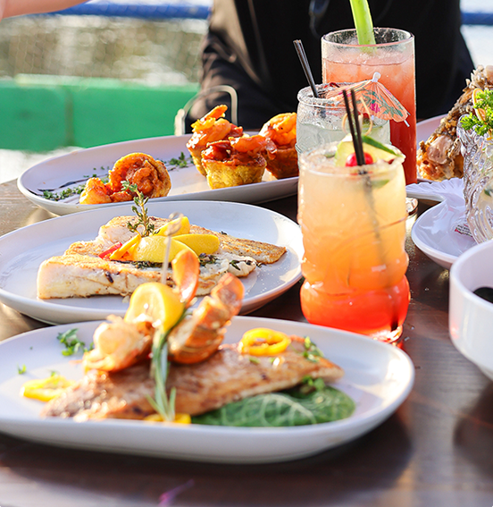 Seafood dishes at Sonia's